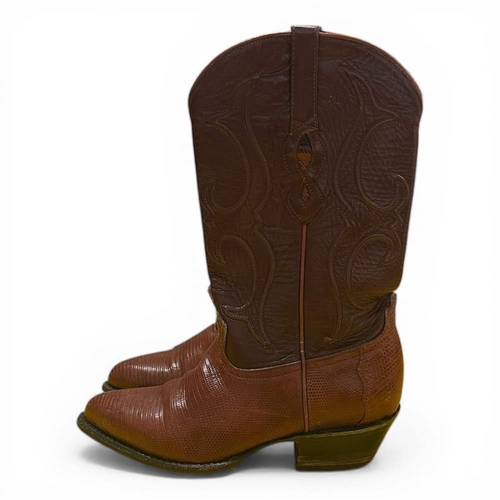 VTG Los Altos Geniune Lizard Brown Cowboy Boots Womens US Size 6M Rodeo Western - Picture 4 of 11